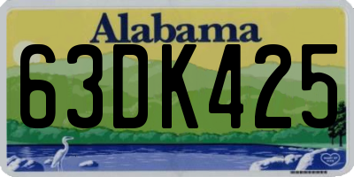 AL license plate 63DK425