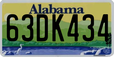 AL license plate 63DK434