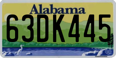 AL license plate 63DK445