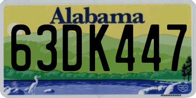 AL license plate 63DK447