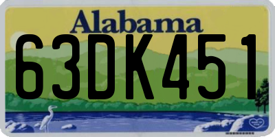 AL license plate 63DK451