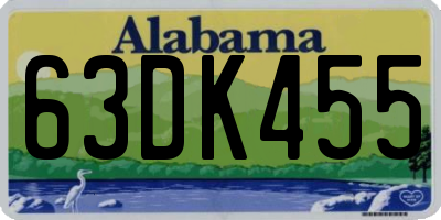 AL license plate 63DK455