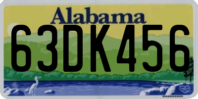 AL license plate 63DK456