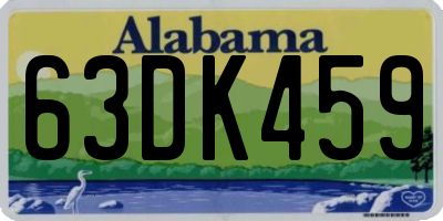 AL license plate 63DK459
