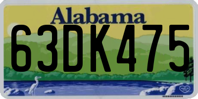 AL license plate 63DK475