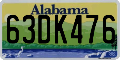 AL license plate 63DK476