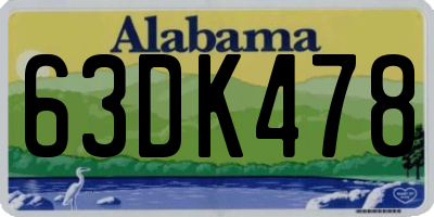 AL license plate 63DK478