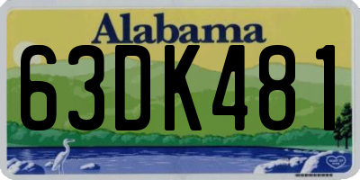 AL license plate 63DK481