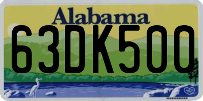 AL license plate 63DK500