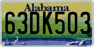 AL license plate 63DK503