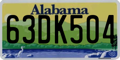 AL license plate 63DK504