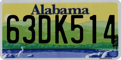 AL license plate 63DK514