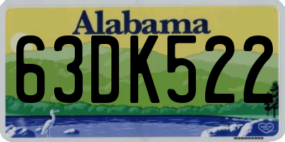AL license plate 63DK522