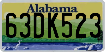 AL license plate 63DK523