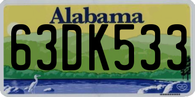 AL license plate 63DK533