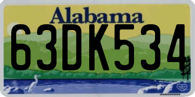 AL license plate 63DK534