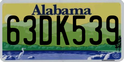 AL license plate 63DK539