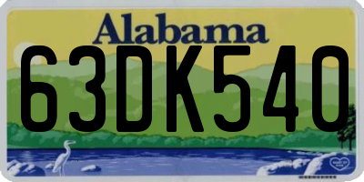 AL license plate 63DK540