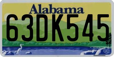 AL license plate 63DK545