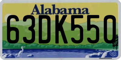 AL license plate 63DK550