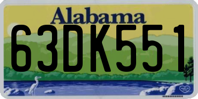 AL license plate 63DK551