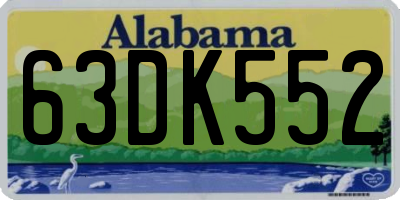 AL license plate 63DK552