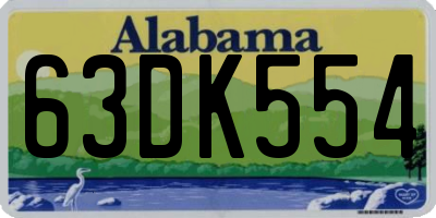 AL license plate 63DK554