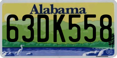 AL license plate 63DK558