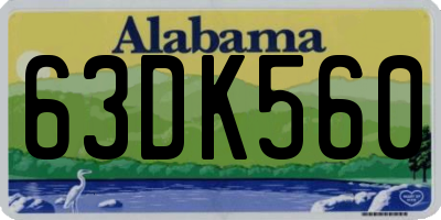 AL license plate 63DK560