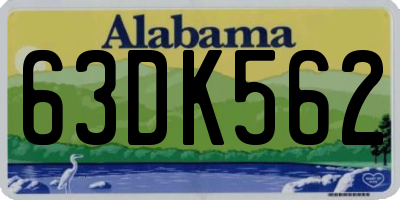 AL license plate 63DK562