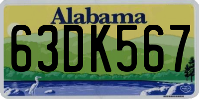 AL license plate 63DK567