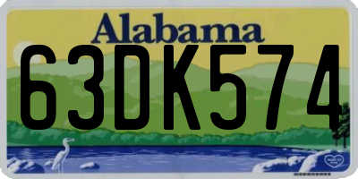AL license plate 63DK574