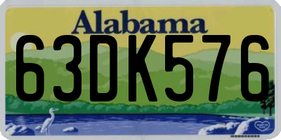 AL license plate 63DK576
