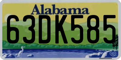 AL license plate 63DK585