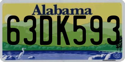 AL license plate 63DK593