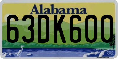 AL license plate 63DK600