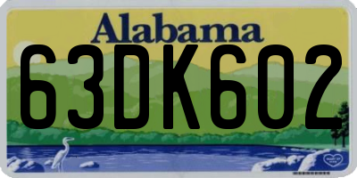 AL license plate 63DK602