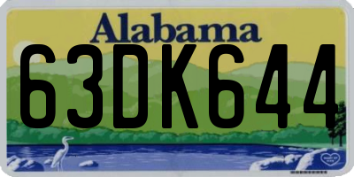 AL license plate 63DK644