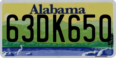 AL license plate 63DK650