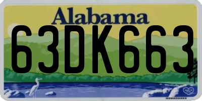 AL license plate 63DK663