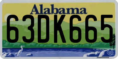 AL license plate 63DK665