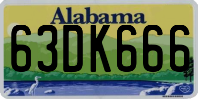 AL license plate 63DK666