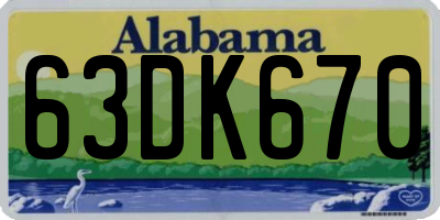AL license plate 63DK670