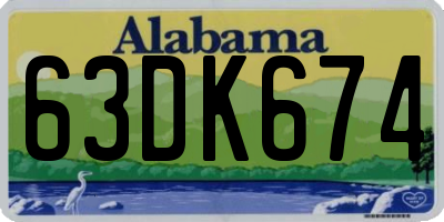 AL license plate 63DK674