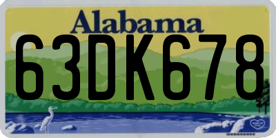 AL license plate 63DK678