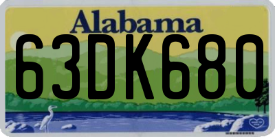 AL license plate 63DK680