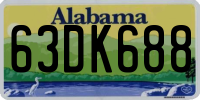 AL license plate 63DK688