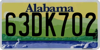 AL license plate 63DK702