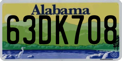 AL license plate 63DK708