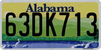 AL license plate 63DK713